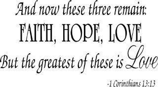 Faith Hope Love Corinthians Wall Quote Decal Scripture Bible Verse Quotes Vinyl   Wall Decor Stickers