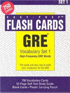 GRE Vocabulary Set 1 High Frequency GRE Words Easy Prep Flash Cards 9781890982041 Books