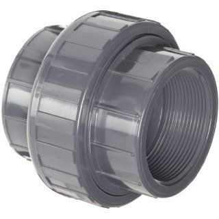 Spears 898 Series PVC Pipe Fitting, Union with EPDM O Ring, Schedule 80, 2" NPT Female Industrial Pipe Fittings