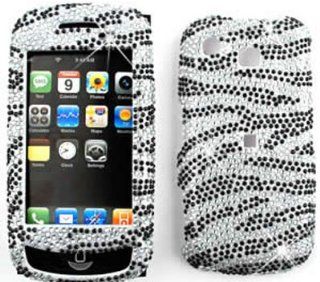 Samsung Impression A877 Full Diamond Crystal, Clear Zebra Full Rhinestones/Diamond/Bling   Hard Case/Cover/Faceplate/Snap On/Housing Cell Phones & Accessories