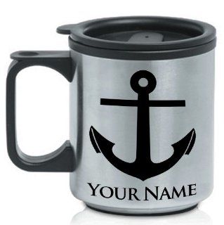 Personalized Stainless Steel Coffee Mug   BOAT ANCHOR   Laser engrave your name for FREE. Kitchen & Dining