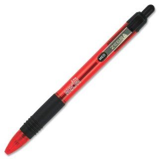 Zebra Z Grip Neon Retractable Ballpoint Pen, 1.0 mm, Medium, Red, Dozen (22930) 