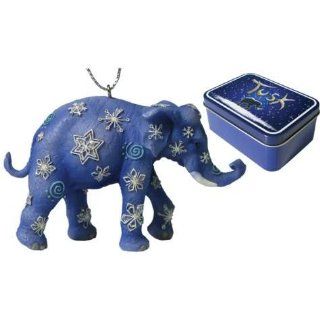 Snowflakes Elephant Ornament in Tin by Westland Giftware   Decorative Hanging Ornaments