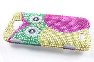 Samsung ATIV S T899m Full Diamond Hard Case Cover for Owl + Earphone Cord Winder Cell Phones & Accessories