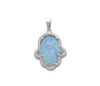 Blue Opal Hamsa Pendant Jewelry