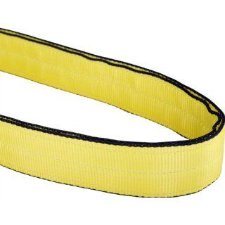 Mazzella EN2 901 Edgeguard Polyester Web Sling, Endless, Yellow, 2 Ply, 4' Length, 1" Width, 6200 lbs Vertical Load Capacity Industrial Web Slings