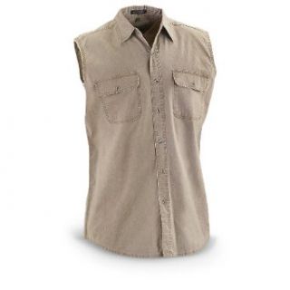 Canyon Guide Sleeveless Shirt, PRAIRIE DUST, LG at  Mens Clothing store