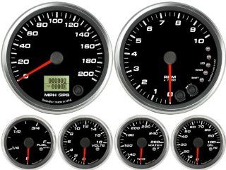 Speedhut 6 gauge set   GPS Speedometer 200mph, Tachometer 10K RPM Shift light Automotive