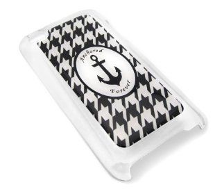 CLEAR Anchored Forever Houndstooth Anchor Pattern Sailor Snap On Cover Hard Carrying Case for iPod 4/4th Generation   Players & Accessories