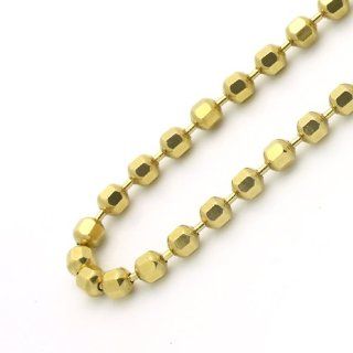 14K Yellow Gold 3mm Bead Chain Necklace 18" Jewelry