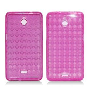 For Huawei Ascend Plus H881c (Straight Talk/Net 10) Crystal Skin Case, Plaid Pink Cell Phones & Accessories