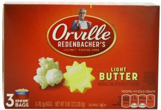 Orville Redenbacher's Popcorn, Light Butter, 8.07 Ounce  Microwave Popcorn  Grocery & Gourmet Food