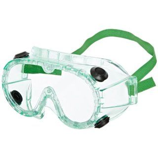 Sellstrom 882 PVC Indirect Black Vent Chemical Splash Goggle, Green Tinted Body/Clear Lens Safety Goggles