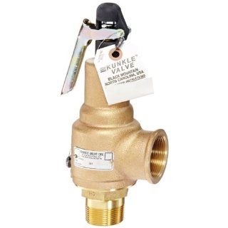 Kunkle 6010GFV01 KM0100 Bronze ASME Safety Relief Valve for Air/Gas, Viton Soft Seat, 100 Preset Pressure, 1 1/4" NPT Male Inlet x 1 1/2" NPT Female Outlet Industrial Relief Valves