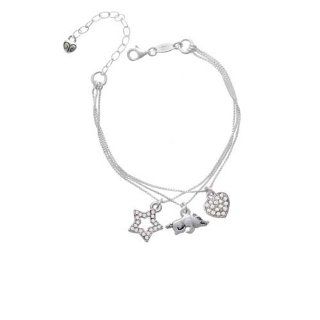 Antiqued Razorback   LuckyStar Silver Charm Bracelet Jewelry