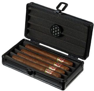 Visol Products VHUD903 "Setke" Black Travel Cigar Case   Storage And Organization Products