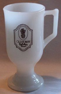 Vintage Old Town Holiday Inn Milk Glass Tall Coffee Mug  