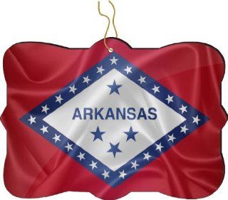 Rikki KnightTM Arkansas State Flag Design Tree Ornament / Car Rear View Mirror Hanger   Decorative Hanging Ornaments
