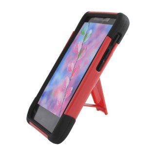 Eagle Cell PHMOTXT907YSTBKRD HypeKick Hybrid Protective Gummy TPU Case with Kickstand for Motorola Droid RAZR M XT907   Retail Packaging   Black/Red Cell Phones & Accessories