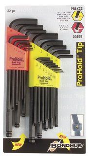 Bondhus 20499 Balldriver ProHold L wrench Double Pack, 74937 (.050 3/8 Inch) & 74999 (1.5 10mm)   Hex Keys  
