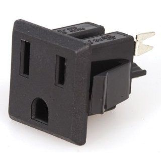 AC NEMA RECEPTACLE, FEMALE, 15A@125V, SNAP IN, SOLDER TERM, UL/CSA Electronic Component Interconnects