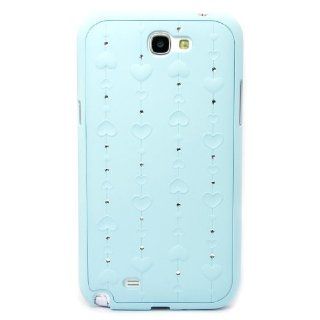 Love Rhinestone Case Cover for Samsung Galaxy Note 2 II N7100 Skyblue + 1 gift Cell Phones & Accessories