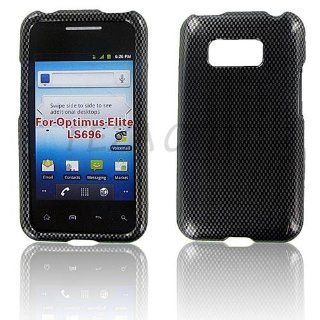 Carbon Fiber Protective Case Hard Cover 2 Parts for Lg Ls696 (Optimus Elite) Cell Phones & Accessories