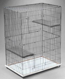 General Cage Cat Domain Crate w Wooden Base, 36" x 24"D x 24"H, Black Epoxy Finish  Pet Cages 