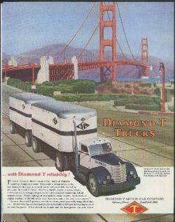 Reliability Diamond T Model 910 Alfred Antoni Lines San Francisco ad 1947 Entertainment Collectibles
