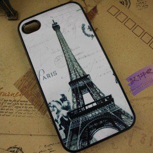 Big Mango High Quality Fracne Famous Eiffel Tower Plastic Protective Shell Hard Below Cover Case for Apple Iphone 4 4s Retail Package Rustic Cell Phones & Accessories