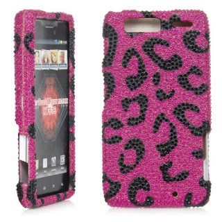 iSee Case Bling Rhinestone Crystal Full Cover Case for Motorola Droid RAZR Maxx XT913 XT 916 (XT913 Bling Pink Leopard) Cell Phones & Accessories