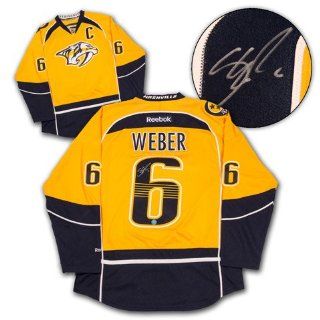 SHEA WEBER Nashville Predators Autographed Reebok Premier Mustard Jersey Sports Collectibles