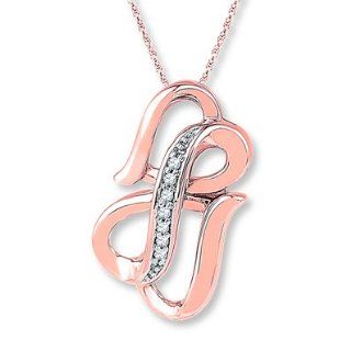 Jared Heart/Infinity NecklaceDiamond Accents10K Rose Gold  Birthstones Jewelry
