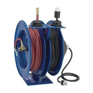 Coxreels C L350 5016 F Dual Purpose Electric/Air Spring Rewind Reels 50' 3/8" I.D. hose, 300 PSI; G.F.C.I. Receptacle, 50' cord, 16 AWG Air Tool Hose Reels