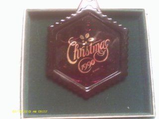 1990 Avon Christmas Ornament 1876 Cape COD Collection Ruby Glass   Decorative Hanging Ornaments