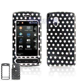 Lg Vu CU920/CU915 Cell Phone Black/White Polka Dot Design Protective Case Faceplate Cover