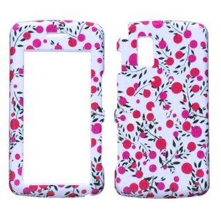 Hard Plastic Snap on Cover Fits LG CU920 CU915 VU Polka Cherry White AT&T Cell Phones & Accessories