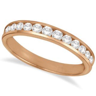 Channel Set Diamond Anniversary Ring Band 14k White Gold (0.50ct) Jewelry