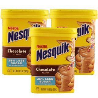 Nesquik Chocolate Powder 10.09oz 3pcs  Powdered Chocolate Beverage Mixes  Grocery & Gourmet Food
