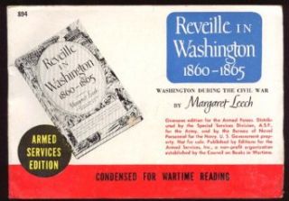 ASE 894 Margaret Leech Reveille in Washington 1860 1865 Armed Services Edition Entertainment Collectibles