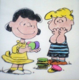 Peanuts Characters Pogs, Original Illustrations, Lucy and Schroeder Charles Schulz Entertainment Collectibles