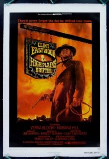 HIGH PLAINS DRIFTER * WESTERN ORIG MOVIE POSTER 1973 Entertainment Collectibles
