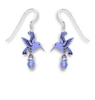 Sienna Sky Periwinkle Hummingbird with Bead Drop Earrings 917 Jewelry