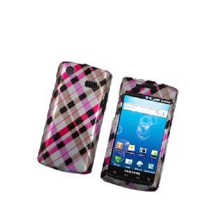 Samsung Captivate i897 SGH I897 Pink Brown Plaid Glossy Cover Case Cell Phones & Accessories