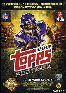 2013 Topps NFL Football Exclusive Factory Sealed Retail Box with Special Ribbon Patch Relic Card Sports Collectibles