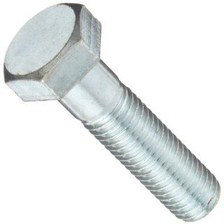Class 8.8 Steel Hex Bolt, Zinc Blue Chromate Plated Finish, Metric, Metric Coarse Threads, Meets DIN 931/ISO 898 Specifications, M12 1.75 Thread Size, 90mm Length, Fully Threaded, Pack of 25