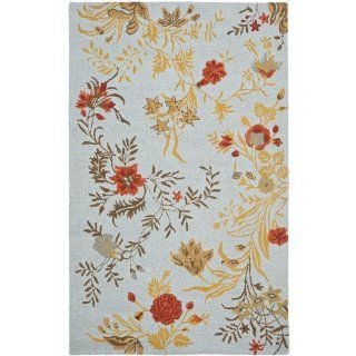 Safavieh BLM919B Blossoms Collection Handmade Wool Area Rug, 3 Feet by 5 Feet, Blue and Multi  