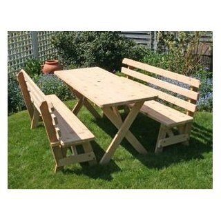 Cedar Picnic Table with Backed Benches 8Ft