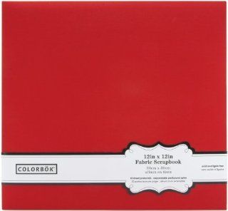Colorbok Fabric 12x12 Postbound Scrapbook Album Red 