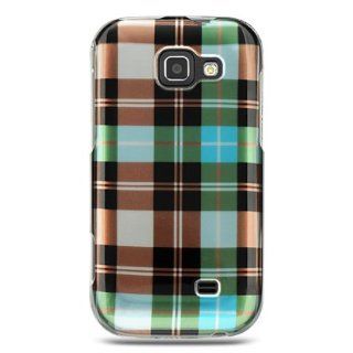 Samsung Transform / M920 Crystal Design Case   Blue Checker Design Cell Phones & Accessories
